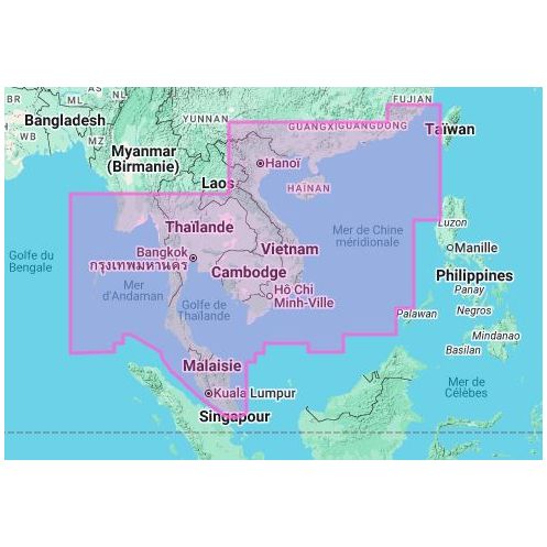 Carte marine Navionics - Navionics+ Regular NAAE020R - Mer de Chine méridionale et mer d'Andaman