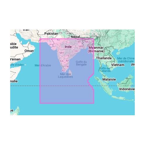 Carte marine Navionics - Navionics+ Regular NAAW015R - Sous-continent indien
