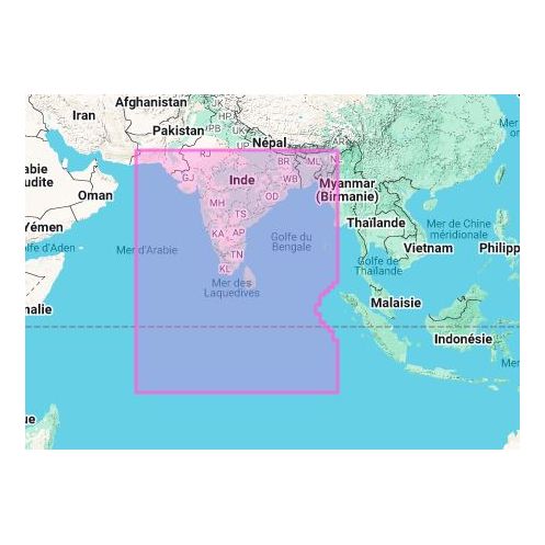 Carte marine Navionics - Platinum+ Regular NPAW015R - Sous-continent indien