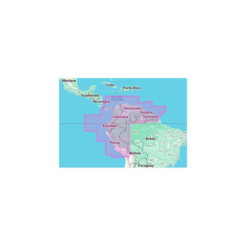 Carte marine Navionics - Navionics+ Regular NASA011R - Nord de l'Amérique du Sud