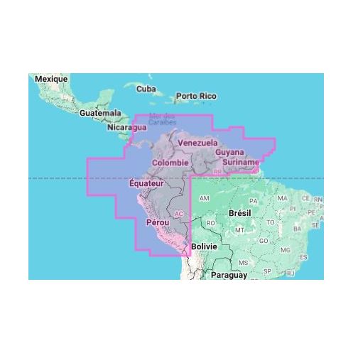 Carte marine Navionics - Navionics+ Regular NASA011R - Nord de l'Amérique du Sud