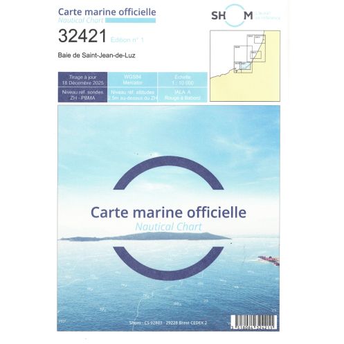 Carte marine Shom L - 32421L - Baie de Saint Jean de Luz