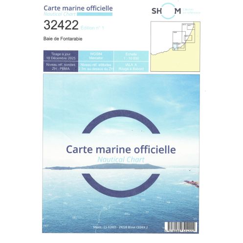 Carte marine Shom L - 32422L - Baie de Fontarabie