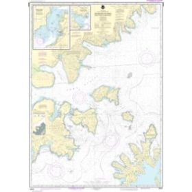 Carte marine NOAA - 16553 - Des îles Shumagin - De l'île Nagai à l'île Unga - Port de Delarof - Détroit de Popof - Partie nord