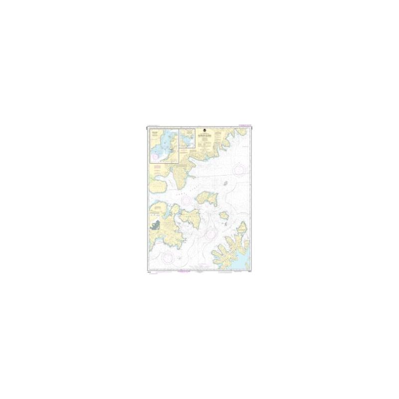 Carte marine NOAA - 16553 - Des îles Shumagin - De l'île Nagai à l'île Unga - Port de Delarof - Détroit de Popof - Partie nord