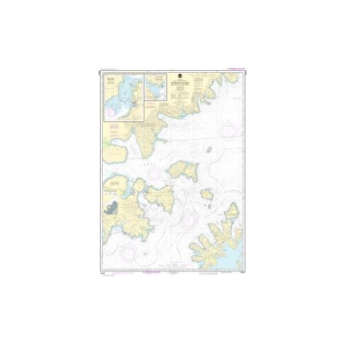 Carte marine NOAA - 16553 - Des îles Shumagin - De l'île Nagai à l'île Unga - Port de Delarof - Détroit de Popof - Partie nord