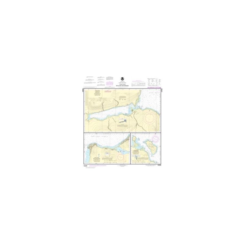 Carte marine NOAA - 16599 - Île Kodiak - Baies et mouillages - Mouillage de Karluk - Baie de Larsen - Mouillage d'Uyak