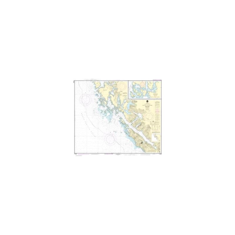 Carte marine NOAA - 17322 - Côte ouest de l'île Chichagof - Baie Khaz - Passage Elbow