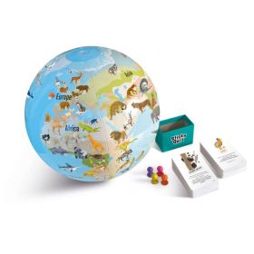 Caly Globe gonflable - Jeu animaux du monde stick and quiz globe 30 cm