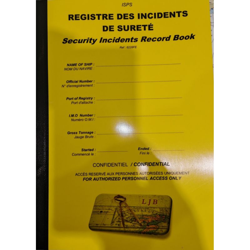 LJB - 6228FE - ISPS Registre des incidents de sureté - Incident Security Record Book