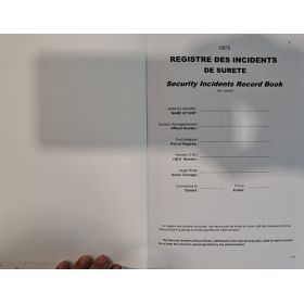 LJB - 6228FE - ISPS Registre des incidents de sureté - Incident Security Record Book