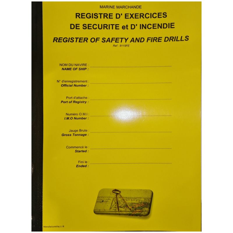 LJB - 8115FE - Registre des exercices de Sécurité et Incendie
