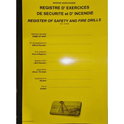 LJB - 8115FE - Registre des exercices de Sécurité et Incendie