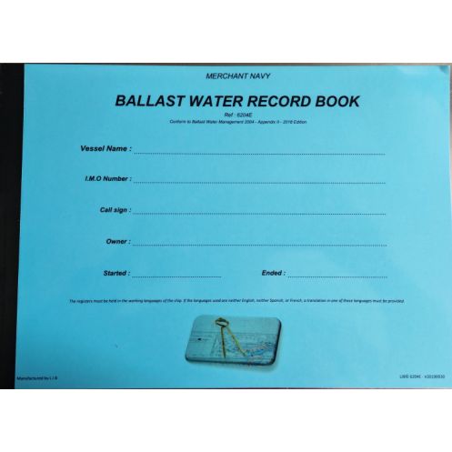 LJB - 6204E - Ballast Water Record Book - Conform to BWM Convention 2018 Edition - V20190930