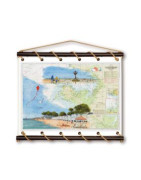 Carte marine peinte sur toile coton tendue décorative