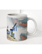 Painted marine map mug