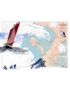 Carte marine peinte sur papier