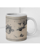 Old nautical map mug