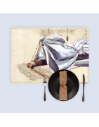 Set de table carte marine peinte